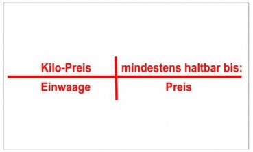 32x19RE Etiketten Bäcker / Metzger, Rechteck 30 Stück