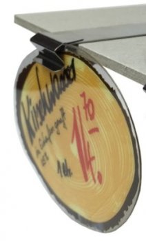 Preview: Schilderhalter aus Edelstahl für Regale und Ablagen 16-19 mm