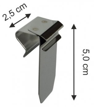 Schilderhalter aus Edelstahl für senkrechte Tafeln 16-19 mm