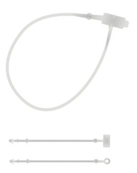 5.000 Sicherheitsfäden LOOP PINS transparent Länge 3" Zoll 75mm