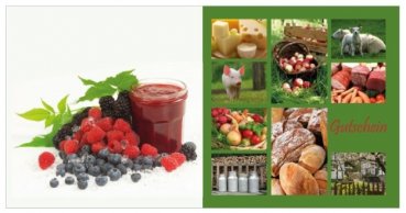 Gutschein-Klappkarten "Direktvermarkter" 10,5x10,5 cm