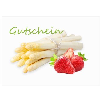 Geschenkgutscheine 11x15,5 cm Spargel und Erdbeeren