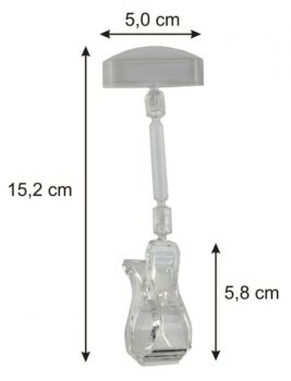 Gelenkklammer gross 152x50 mm transparent mit 50 mm Stab