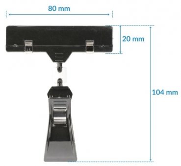 Gelenkklammer 104x80 mm schwarz mit Preisschildklammer