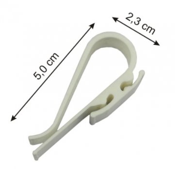 Universalklammer gerade, weiß, 50 x 23 mm