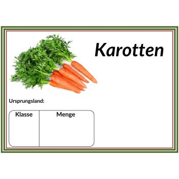Laminatpreisschild DIN A 6 Karotten