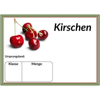 Laminatpreisschild DIN A 6 Kirschen