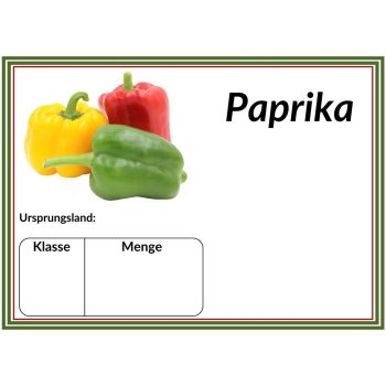 Laminatpreisschild DIN A 6 Paprika