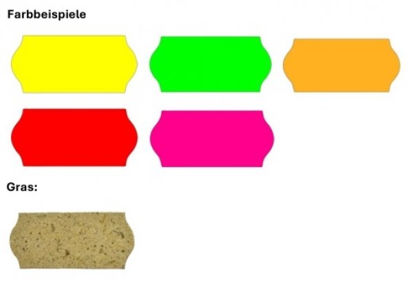 26x12 Etiketten neutral spitze Ecken 36 Stück in verschiedenen Farben