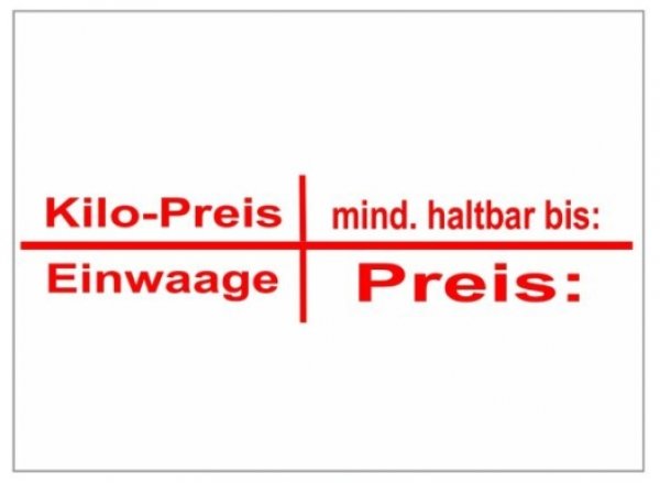 26x19RE Etiketten Bäcker / Metzger, Rechteck 36 Stück