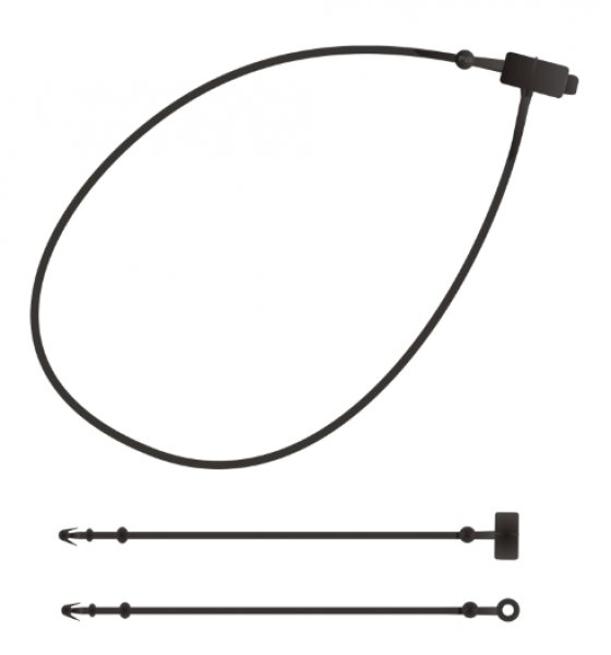 5.000 Sicherheitsfäden LOOP PINS schwarz Länge 5" Zoll 125mm