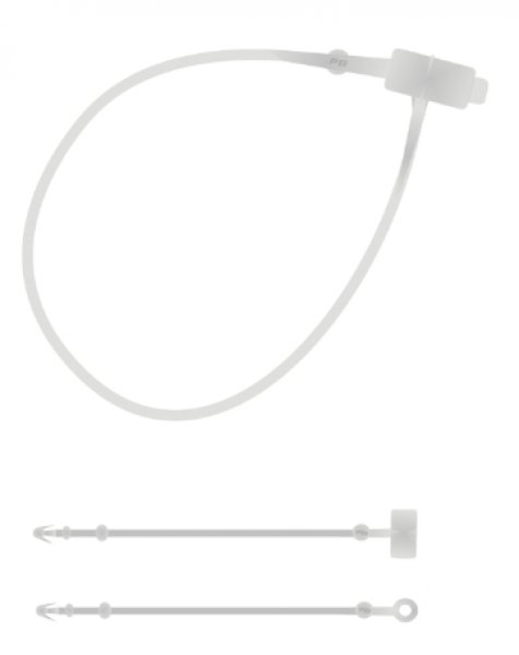 5.000 Sicherheitsfäden LOOP PINS transparent Länge 3" Zoll 75mm