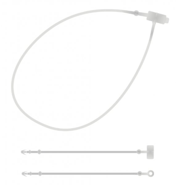 5.000 Sicherheitsfäden LOOP PINS transparent Länge 5" Zoll 125mm