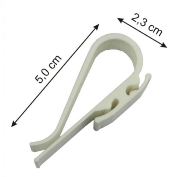 Universalklammer gerade, weiß, 50 x 23 mm