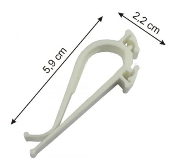 Universalklammer schräg, weiß, 59 x 22 mm