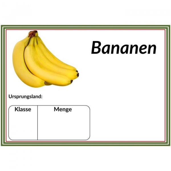 Laminatpreisschild DIN A 6 Bananen