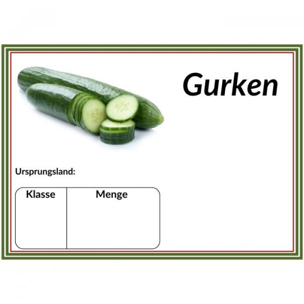 Laminatpreisschild DIN A 6 Gurken