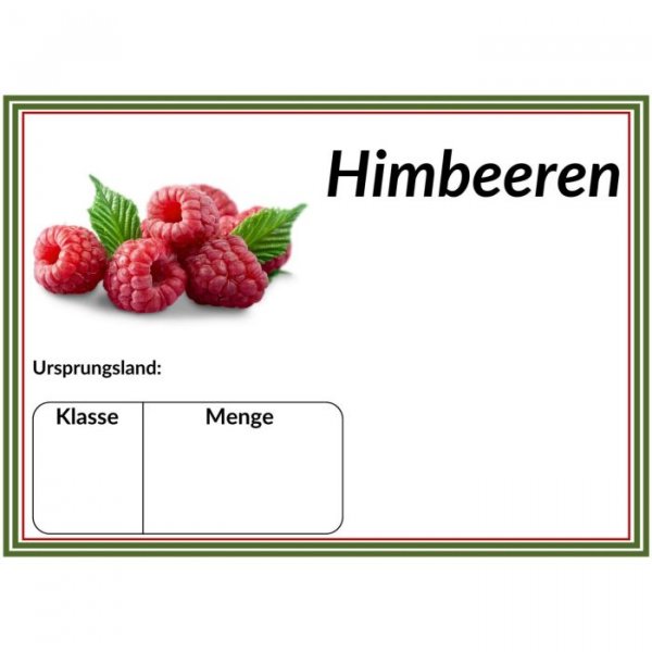 Laminatpreisschild DIN A 6 Himbeeren