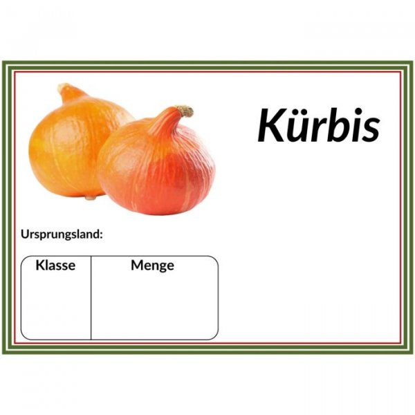 Laminatpreisschild DIN A 6 Kürbis