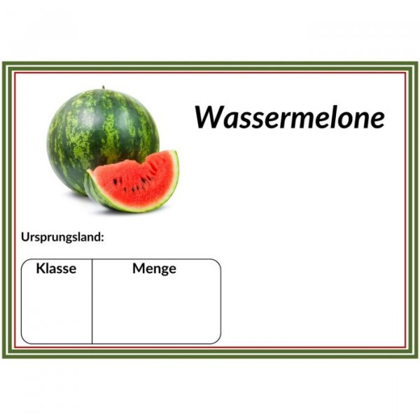 Laminatpreisschild DIN A 6 Wassermelone