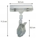 Gelenkklammer 110x80 mm transparent mit Preisschildklammer